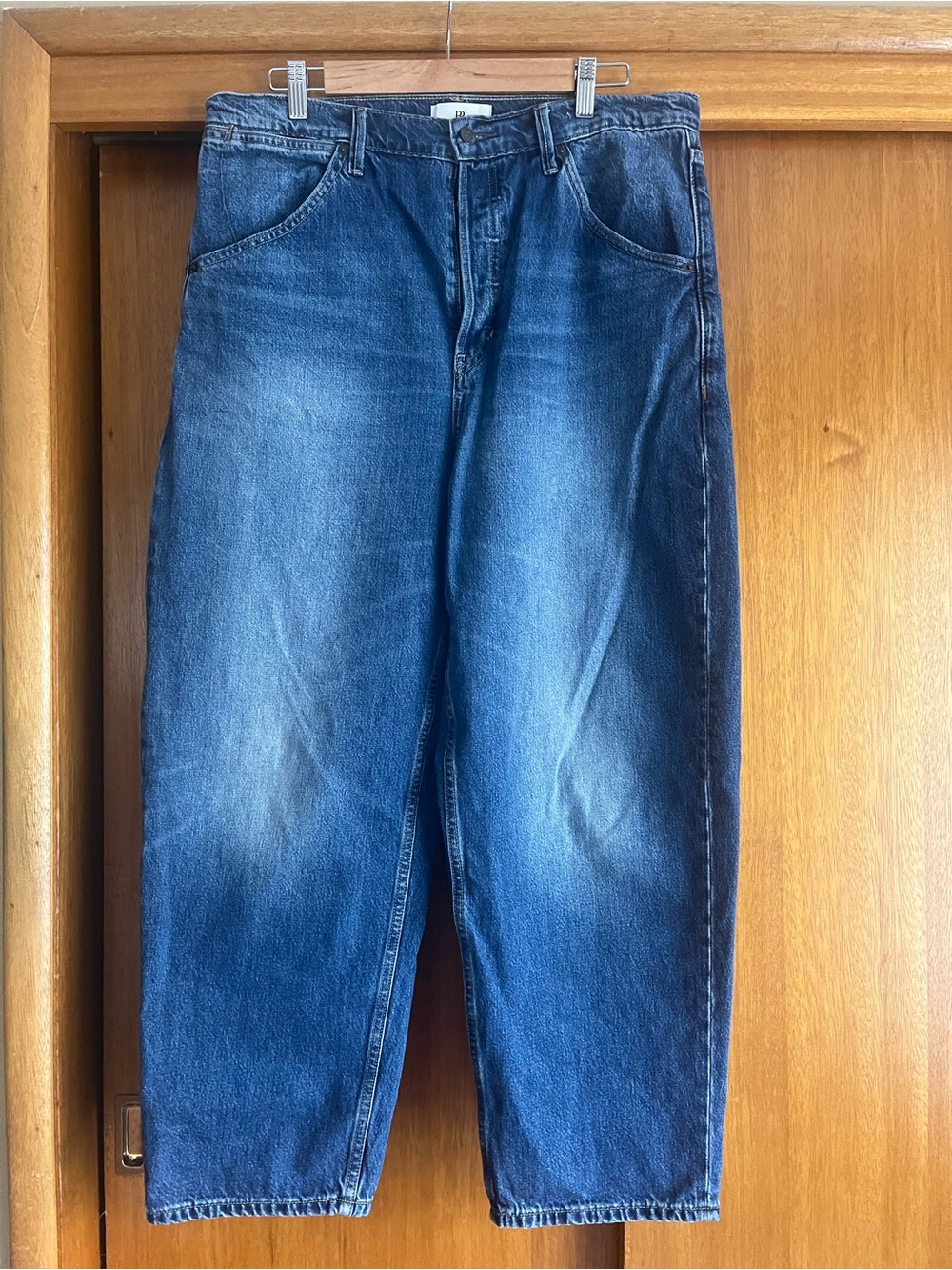 Banana Republic High Rise Relaxed Barrel- Blue Denim